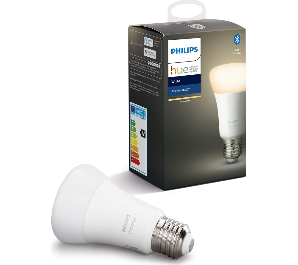 PHILIPS Hue White Bluetooth LED Bulb - E27, White