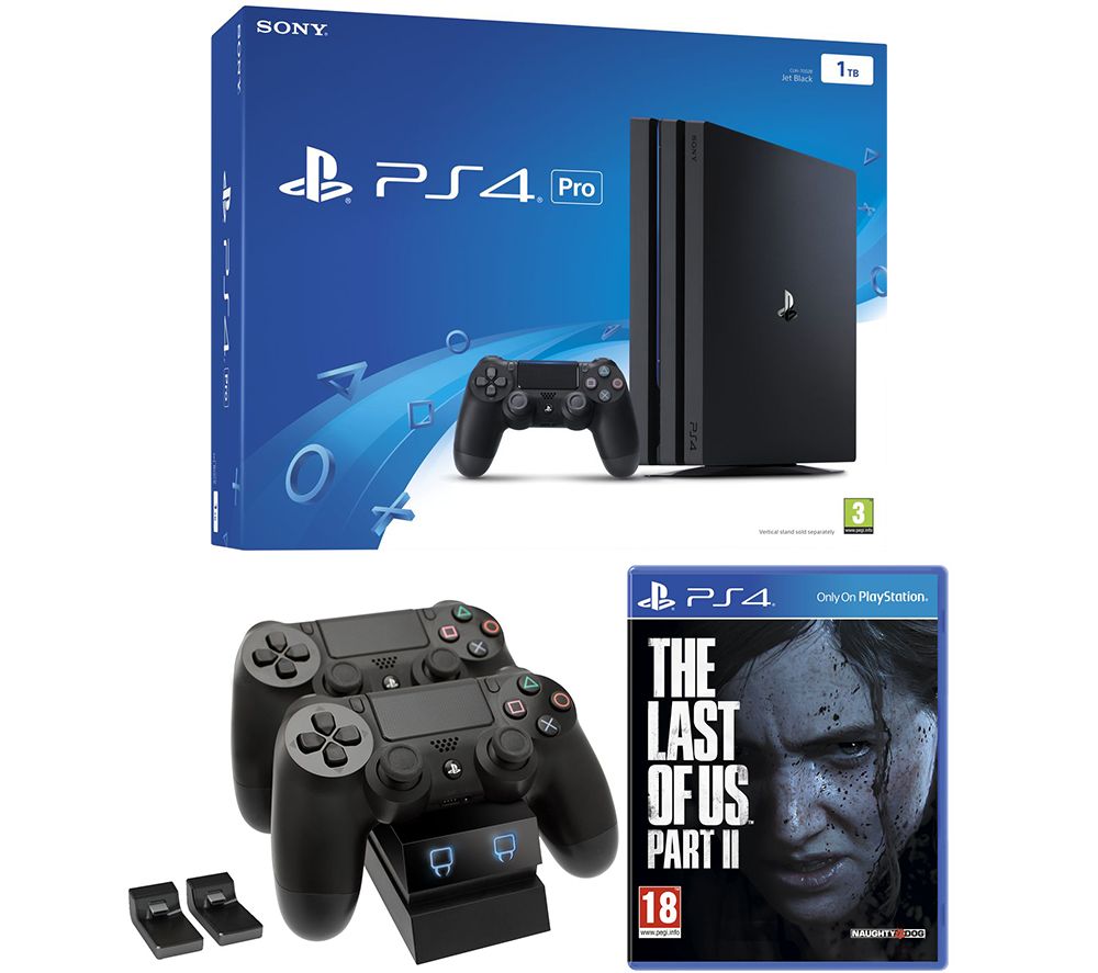 SONY PlayStation 4 Pro, The Last of Us Part II & Twin Docking Station Bundle, Red