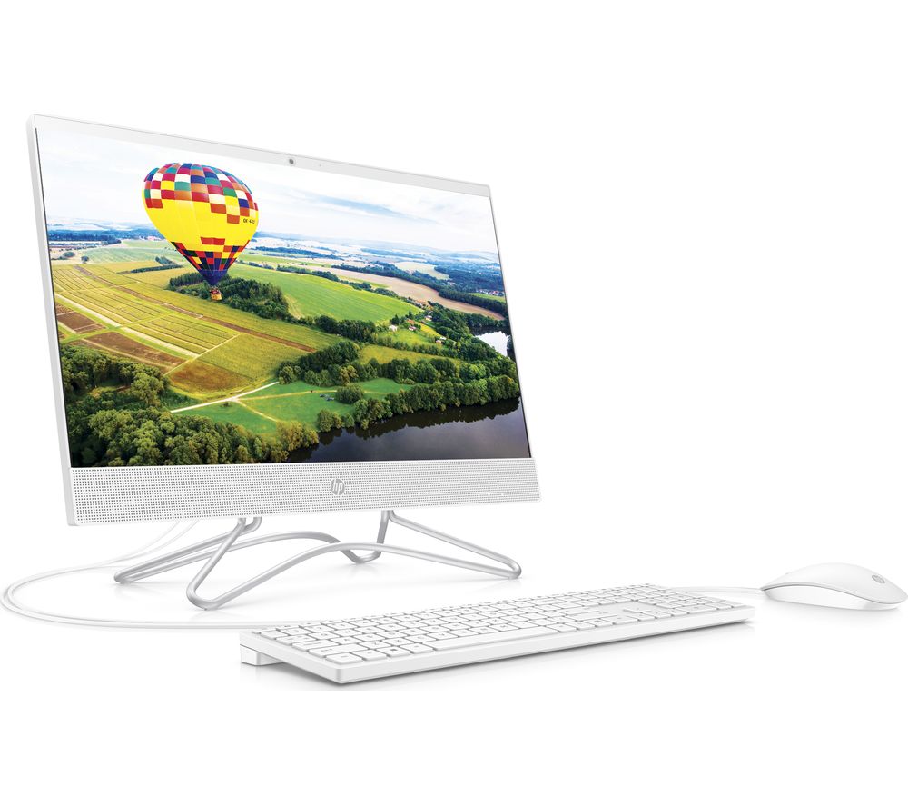 HP 22-c0058na 21.5" All-in-One PC - Intelu0026regCeleron, 128 GB SSD, White, White
