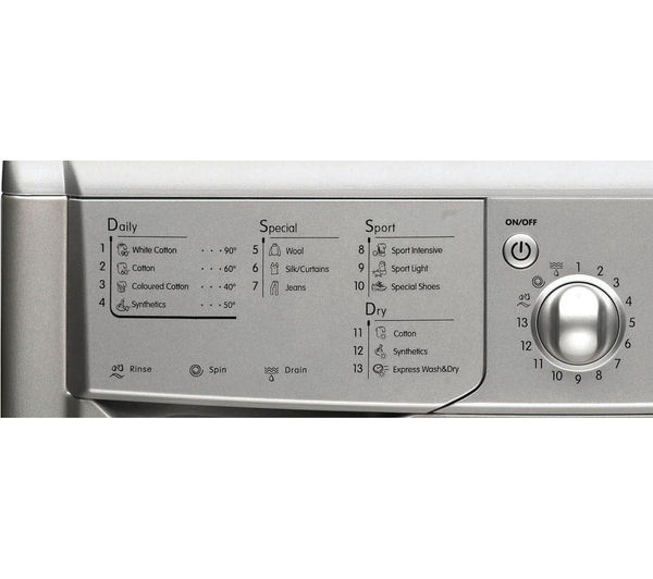 Indesit Washer Dryer IWDD7143S  - Silver, Silver
