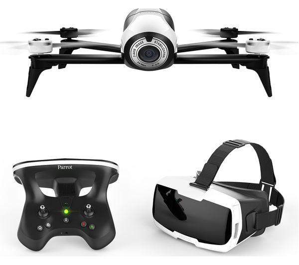 PARROT Bebop 2 FPV Drone with SkyController 2 - White & Black, White