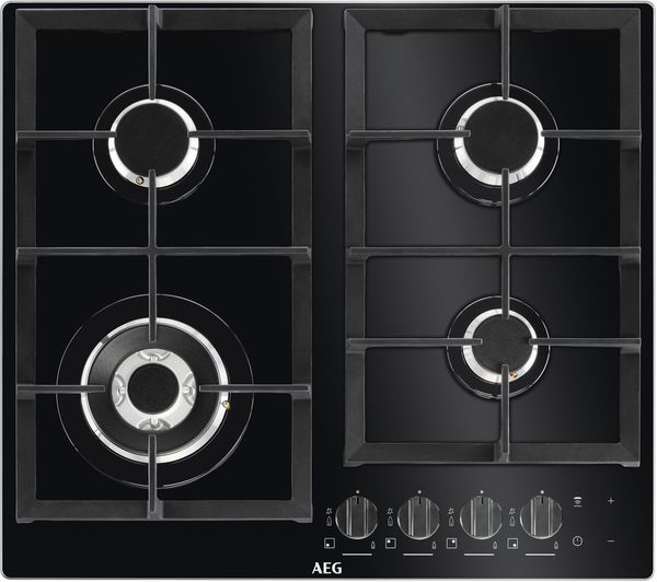 AEG HKB64NB540 Gas Hob - Black, Black