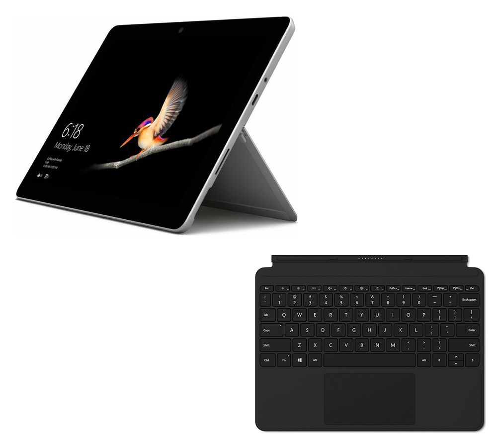 MICROSOFT 10" Surface Go with Black Typecover - 128 GB, Black
