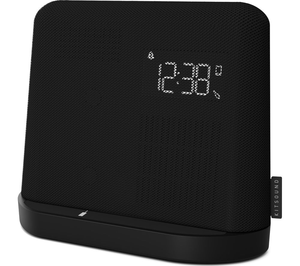 KITSOUND XDock Qi FM Bluetooth Clock Radio - Black, Black