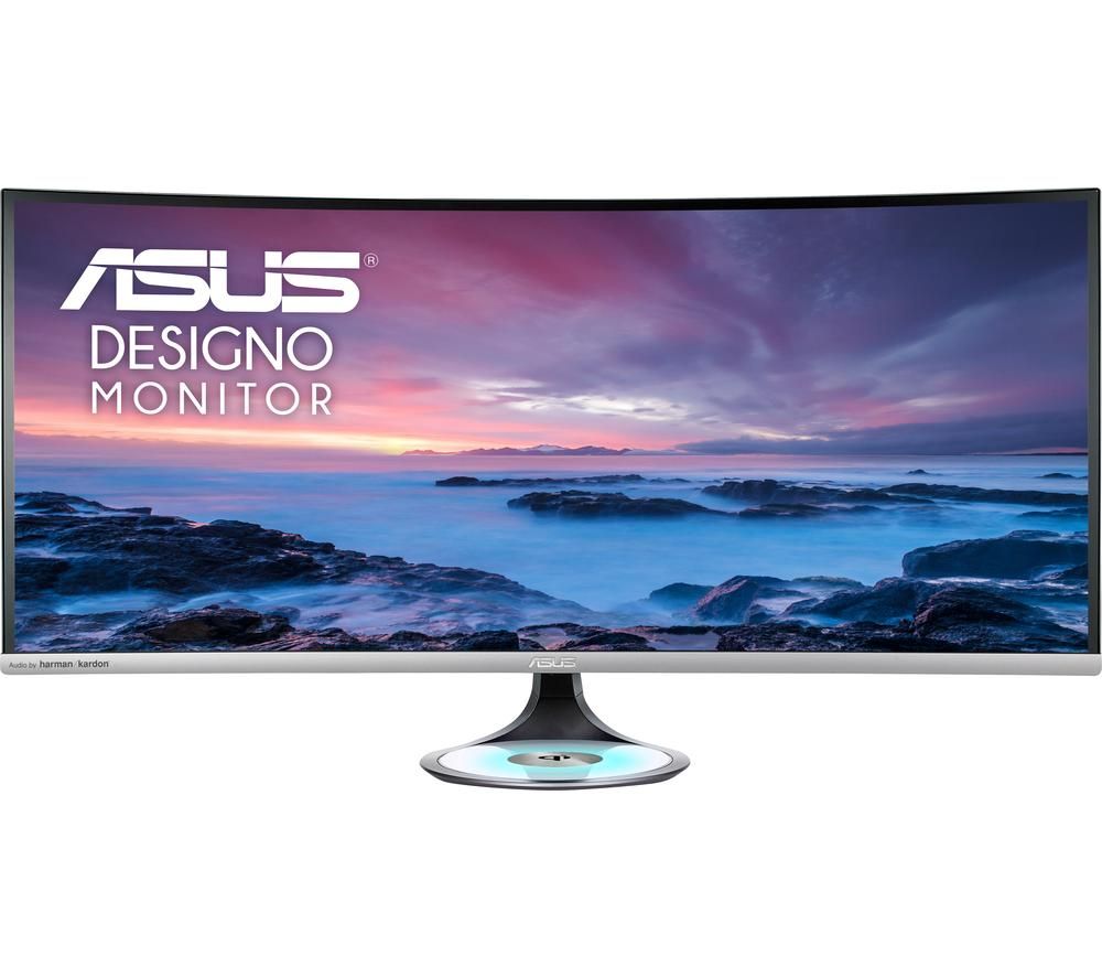 ASUS Designo MX38VC 4K Ultra HD 37.5 Curved IPS Monitor - Black & Grey, Black,Silver/Grey