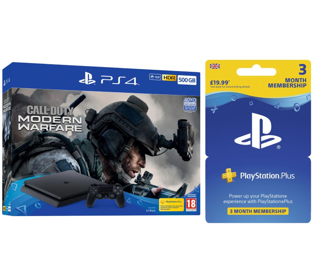 SONY PlayStation 4 with Call of Duty: Modern Warfare & PlayStation Plus 3 Month Subscription Bundle