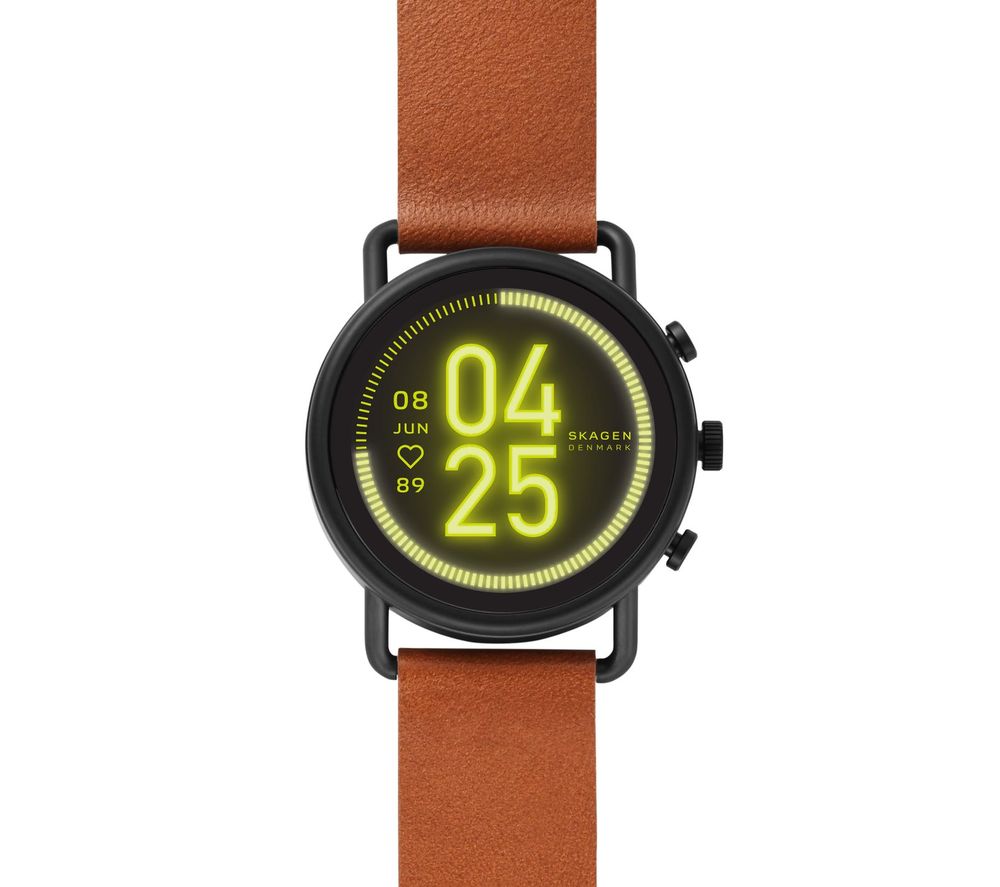 SKAGEN Falster 3 SKT5201 Smartwatch - Brown, Leather Strap, 42 mm, Brown,Black
