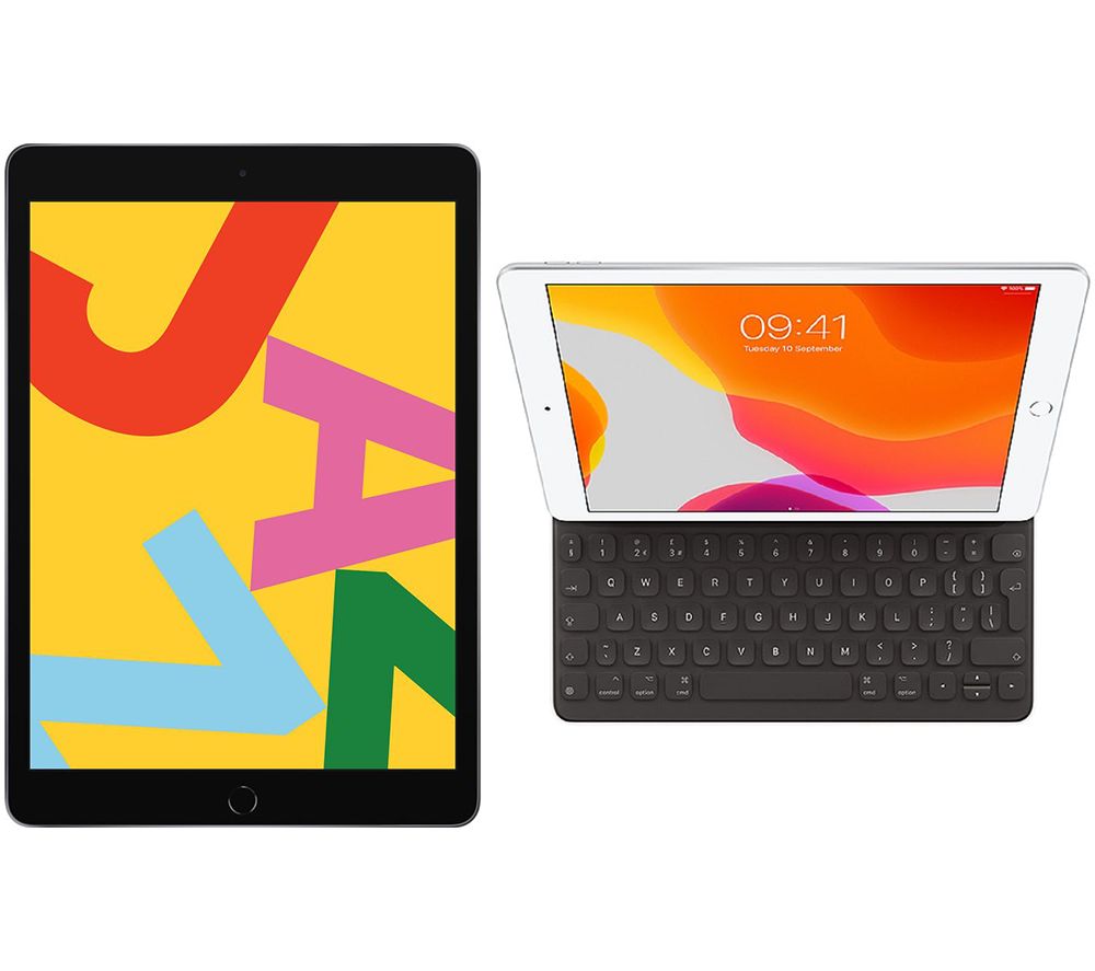APPLE 10.2" iPad (2019) & Black Smart Keyboard Folio Case Bundle - 32 GB, Space Grey, Black