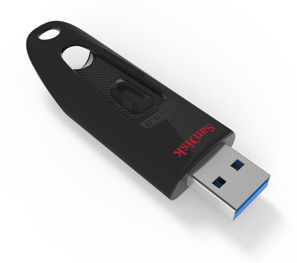 SANDISK Ultra USB 3.0 Memory Stick - 64 GB, Black, Black
