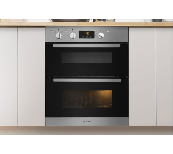 INDESIT Aria IDU 6340 IX Electric Built-under Double Oven - Stainless ...