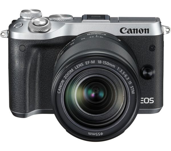 Canon EOS M6 Mirrorless Camera with 18-150 mm f/3.5-6.3 Wide-angle Zoom Lens - Silver, Silver