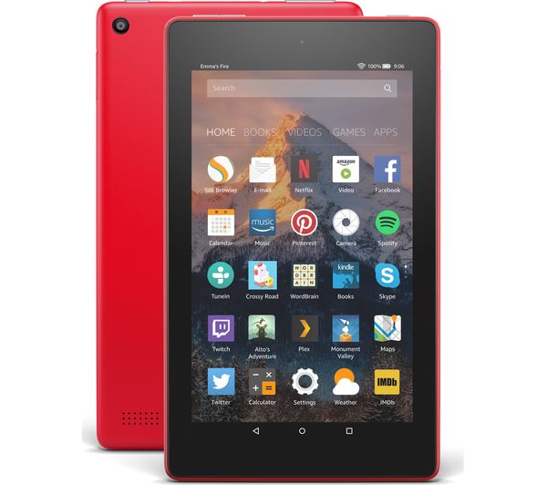 AMAZON Fire 7 Tablet with Alexa (2017) - 8 GB, Punch Red, Red