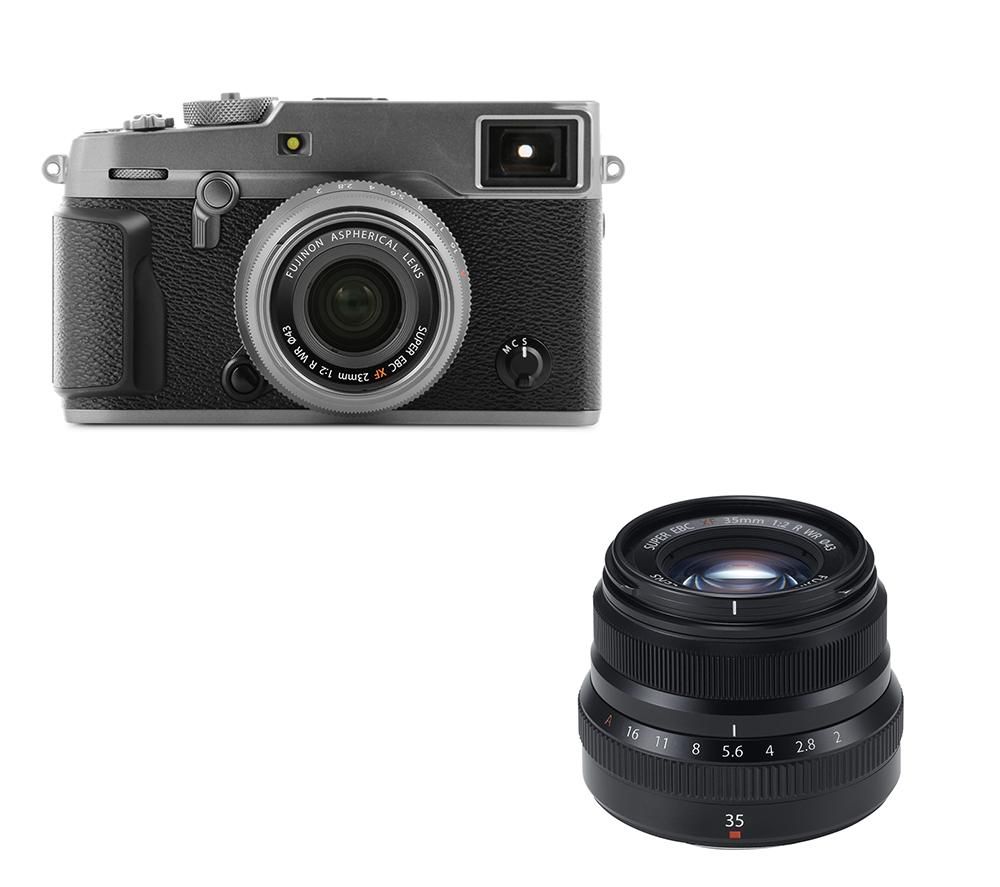 FUJIFILM X-Pro2 Mirrorless Camera, 23 mm f/2 Lens & Fujinon XF 35 mm f/2.0 R WR Standard Prime Lens Bundle - Graphite, Graphite