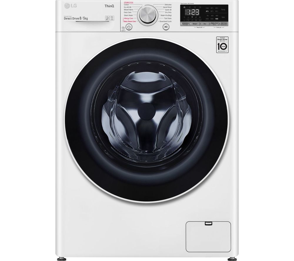 LG AI DD V6 FWV685WSE WiFi-enabled 8 kg Washer Dryer - White, White