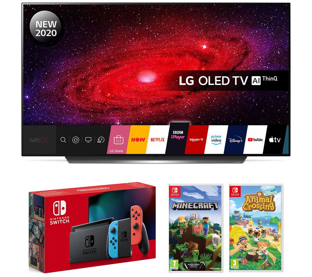 LG 55CX6 OLED TV with Nintendo Switch and Games