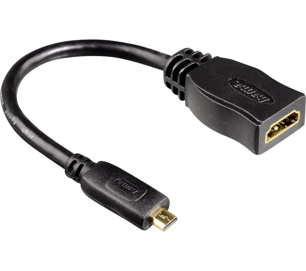 HAMA Micro HDMI to HDMI Adapter with Ethernet - 0.1 m