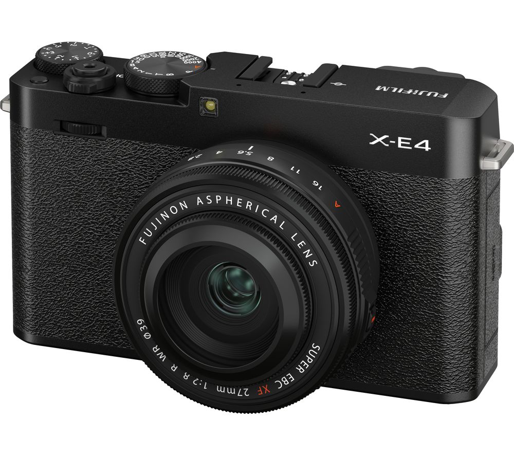 FUJIFILM X-E4 Mirrorless Camera with FUJINON XF 27 mm f/2.8 R WR Lens - Black, Black