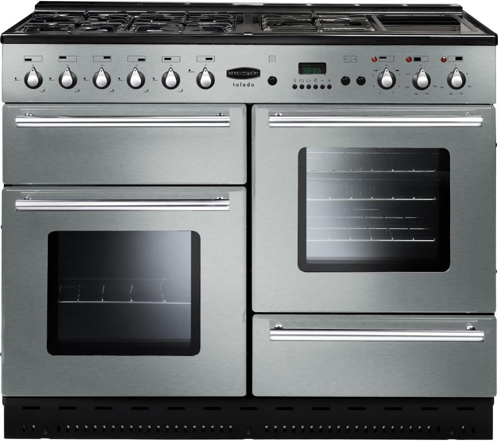 RANGEMASTER Toledo 110 Dual Fuel Range Cooker - Stainless Steel & Chrome, Stainless Steel