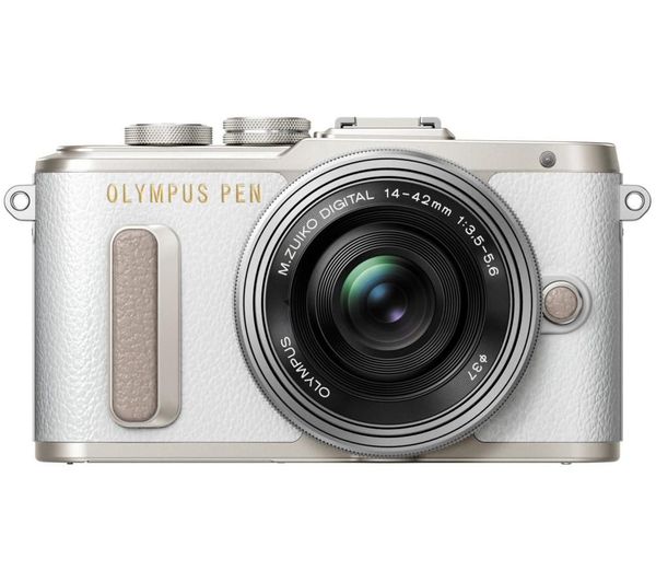 OLYMPUS PEN E-PL8 Mirrorless Camera with 14-42 mm f/3.5-5.6 Zoom Lens - White, White