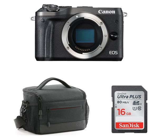 CANON CANON EOS M6 Mirrorless Camera Body with Accessory Bundle, Black