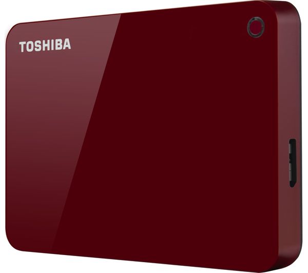 TOSHIBA Canvio Advanced HDTC910ER3AA Portable Hard Drive - 1 TB, Red, Red
