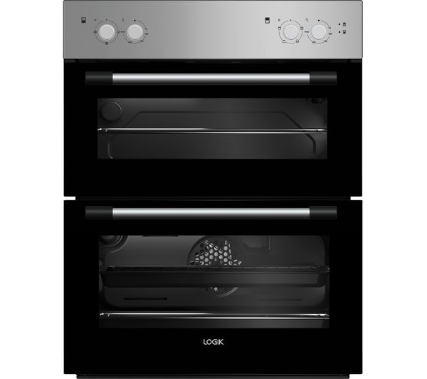 LOGIK LBUDOX18 Electric Built-under Double Oven - Silver, Silver