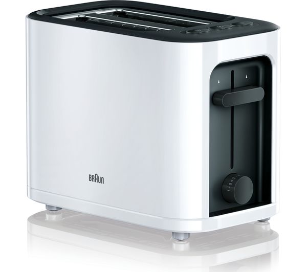 BRAUN Series 3 PurEase HT3000.WH 2-Slice Toaster - White, Braun