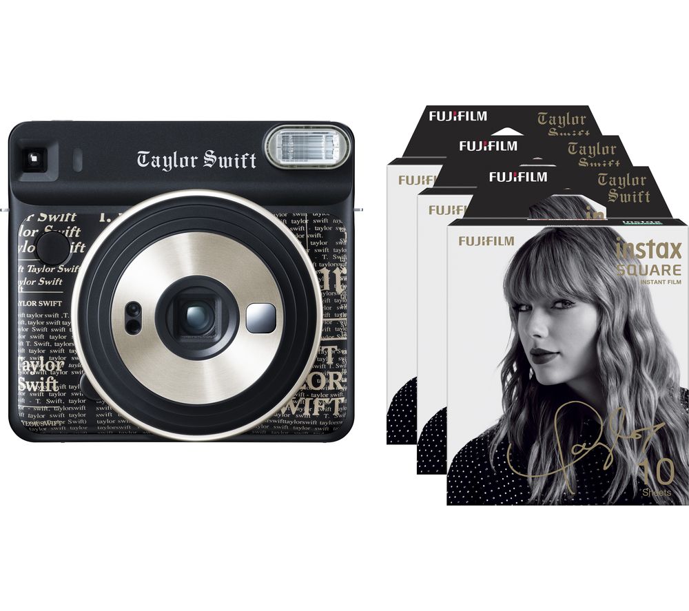 FUJIFILM SQ6 Taylor Swift Limited Edition Instant Camera - 30 Shots Included, Black, Black