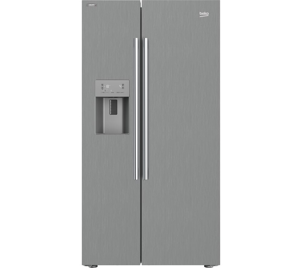 BEKO ASPM341LPX American-Style Fridge Freezer - Steel, Blue