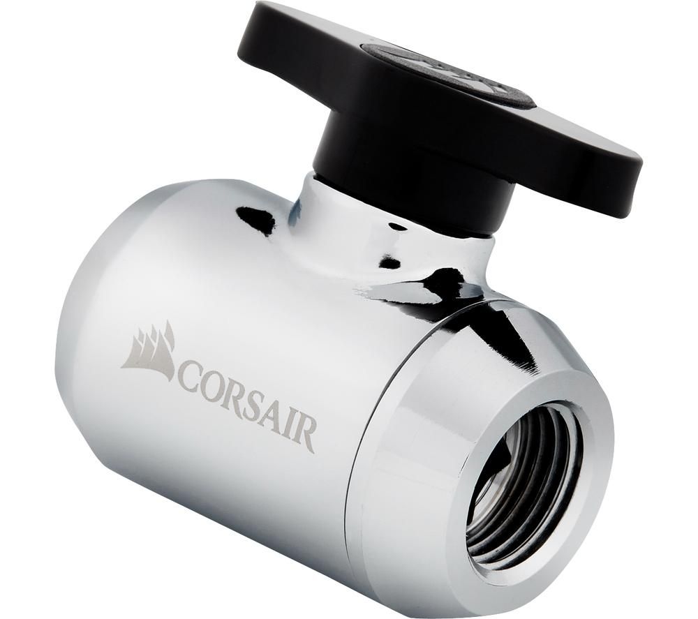 CORSAIR Hydro X Series XF Ball Valve - G1/4", Chrome, Silver/Grey