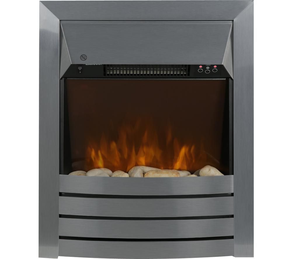 ZANUSSI ZEFIST1001S Wall Mounted Electric Fireplace - Stainless Steel, Stainless Steel