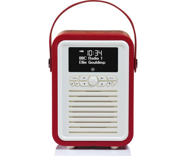 VQ Retro Mini VQ-MINI-RD Portable Bluetooth DAB Radio - Red, Red