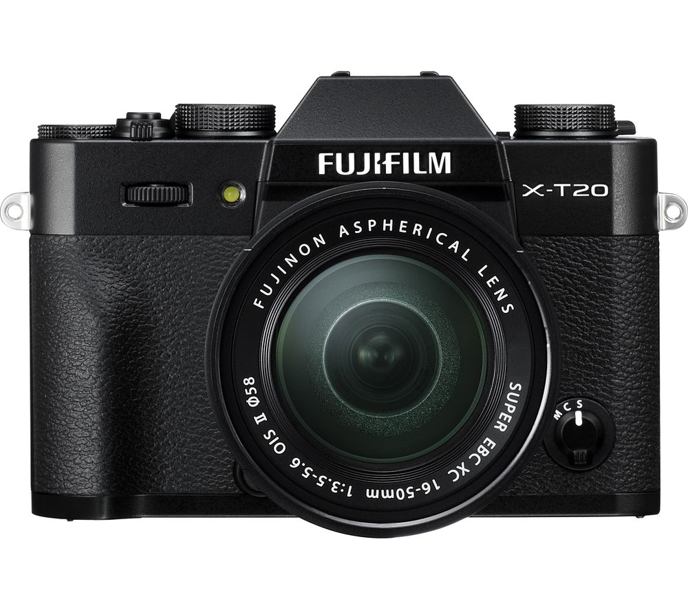 FUJIFILM X-T20 Compact System Camera with XC 16-50 mm MK II f/3.5-5.6 Zoom Lens - Black, Black