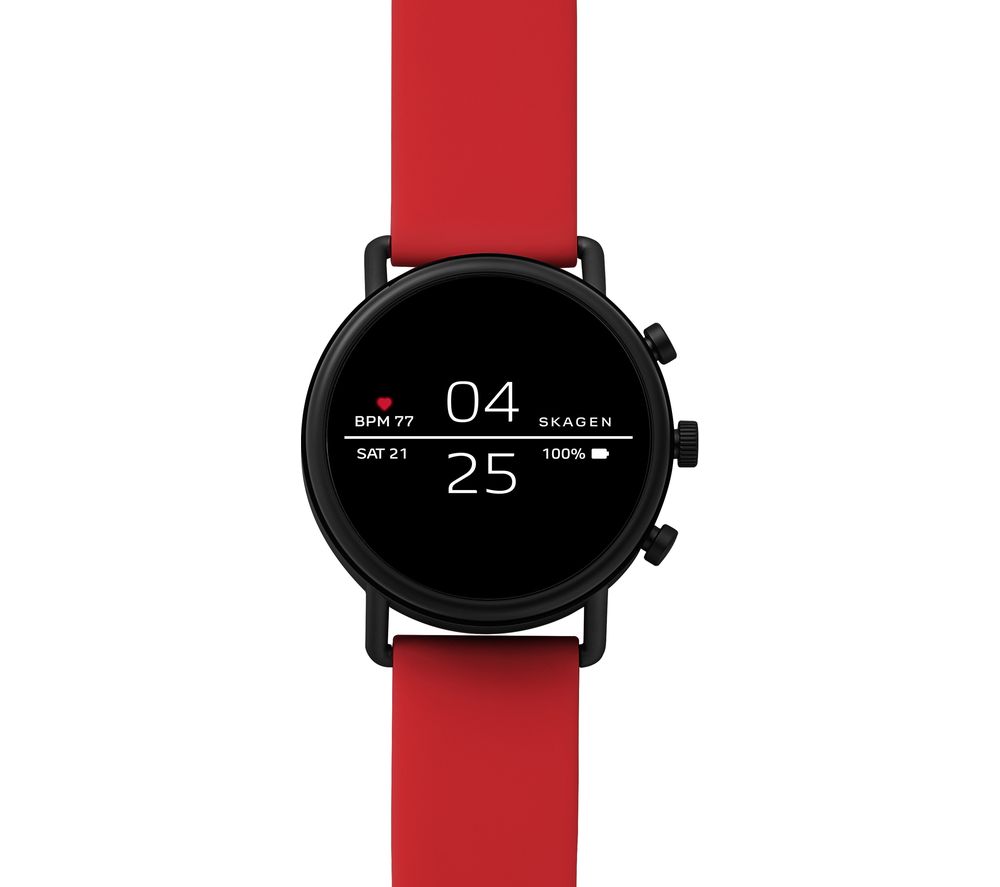 SKAGEN Falster 2 Smartwatch - Red, Silicone Strap, Red