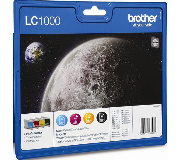 BROTHER LC1000 Cyan, Magenta, Yellow & Black Ink Cartridges - Multipack, Cyan
