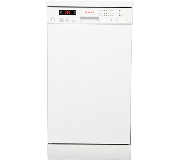 SHARP QW-S22F472W Slimline Dishwasher - White, White