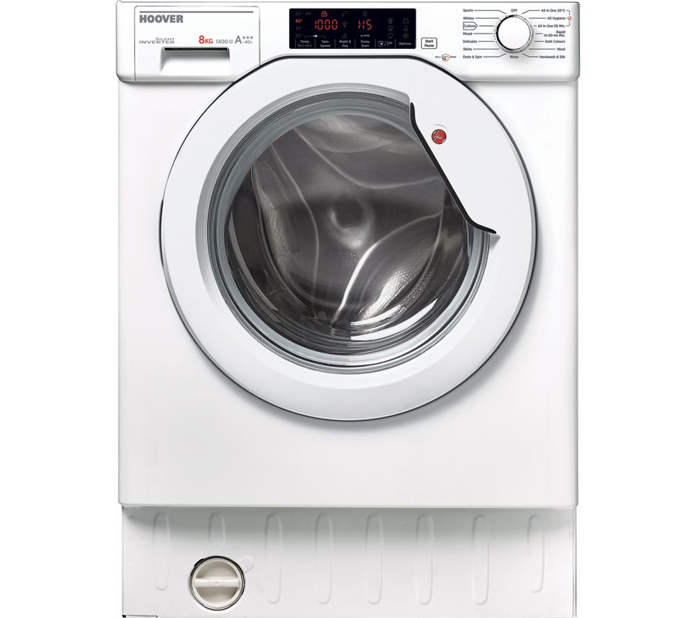 HOOVER HBWM 84TAHC-80 Integrated 8 kg 1400 Spin Washing Machine - White, White