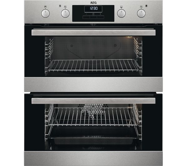 AEG DUS331110M Electric Built-under Double Oven - Stainless Steel, Stainless Steel