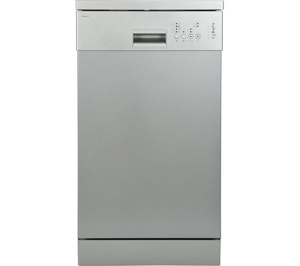 ESSENTIALS CDW45S18 Slimline Dishwasher - Dark Silver, Silver