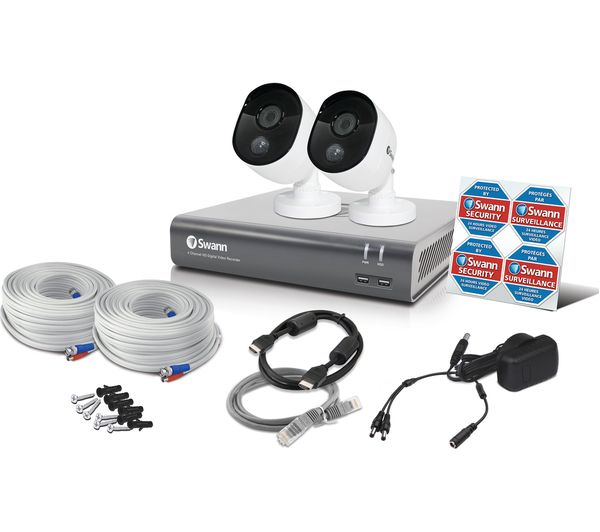 SWANN SWDVK-445802V 4-Channel Full HD 1080p Smart Security System - 1 TB, 2 Cameras