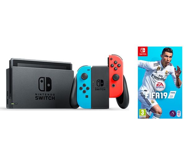 Switch Neon Red & FIFA 19 Bundle, Neon