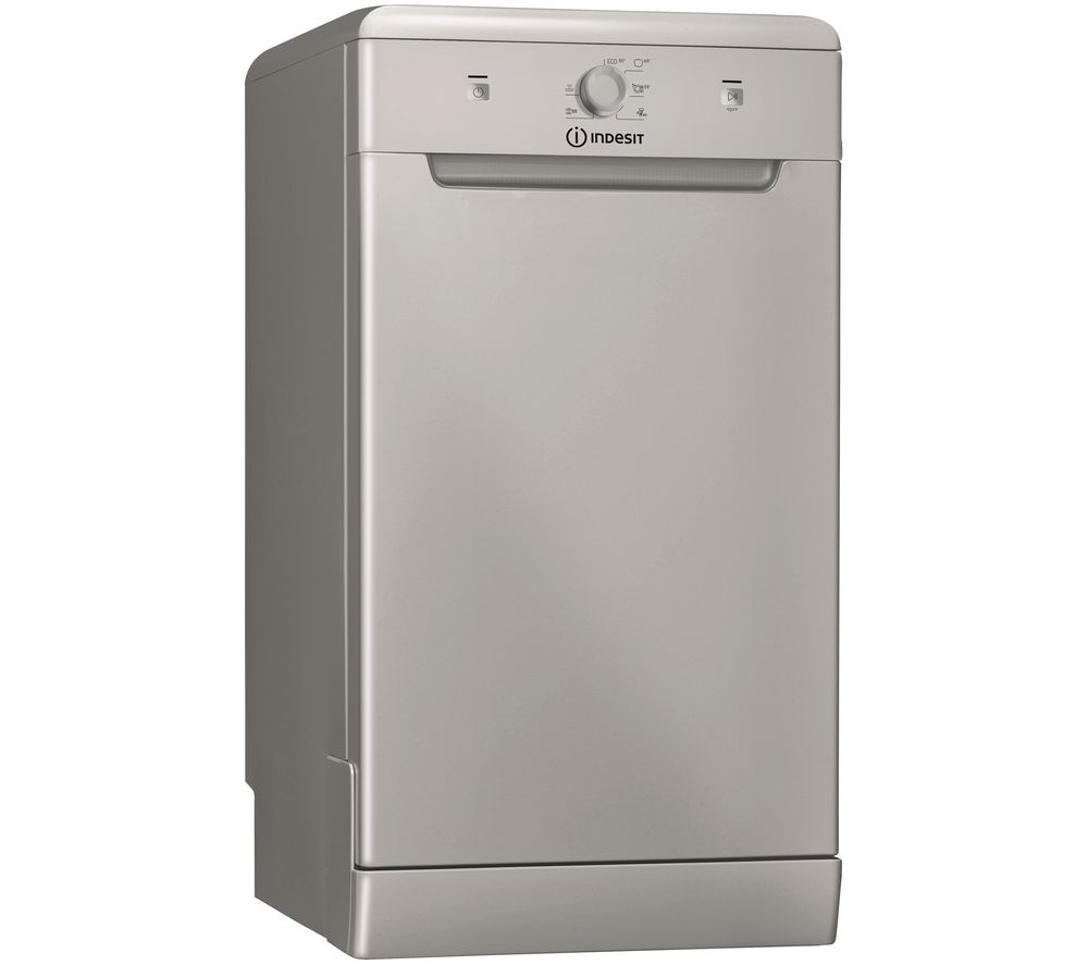 INDESIT DSFE 1B10 UK Slimline Dishwasher - Silver, Silver