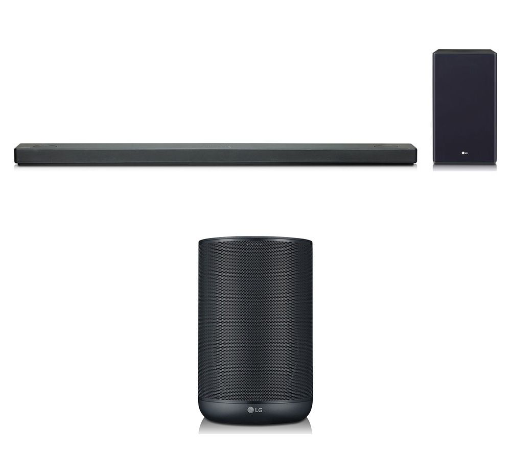 LG SL9YG 4.1.2 Wireless Sound Bar with Dolby Atmos & Google Assistant & ThinQ WK7 Voice Controlled Speaker Bundle