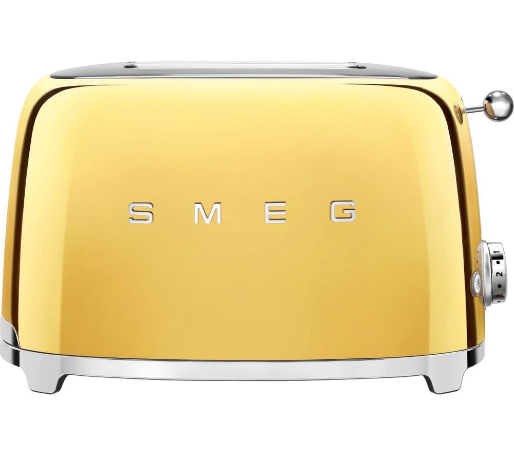 SMEG 50's Retro Style TSF01GOUK 2-Slice Toaster - Gold, Gold