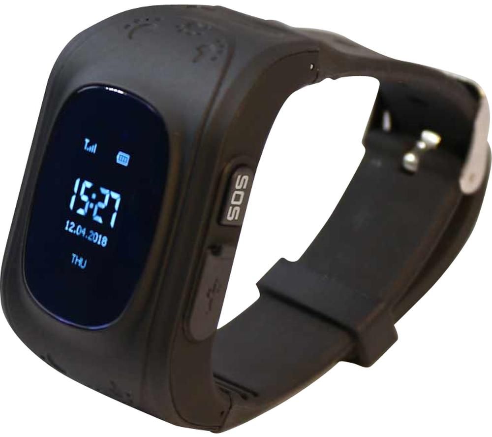 PIN IT Intigo P1 Kids Smartwatch - Black, Rubber Strap, Black