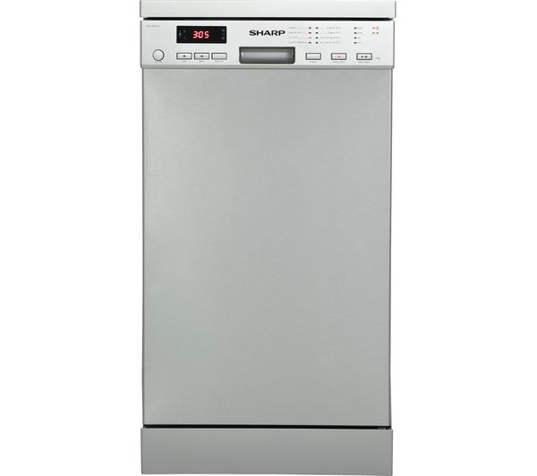 SHARP QW-GT35F444W Full-size Dishwasher - Stainless Steel, Stainless Steel