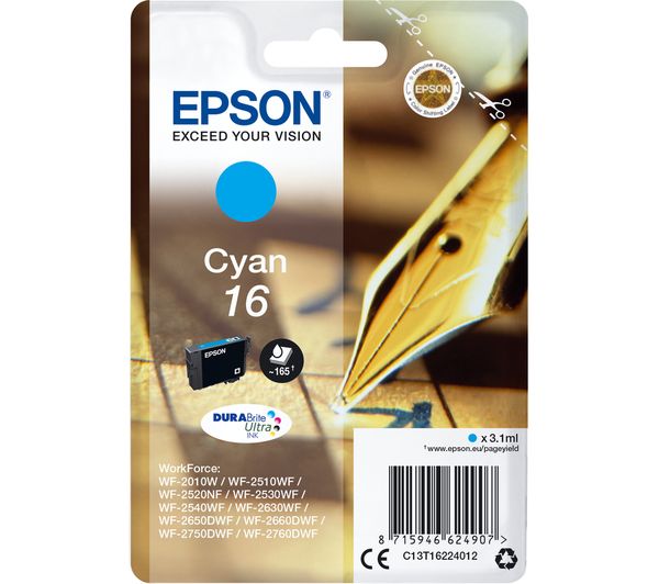 EPSON Pen & Crossword 16 Cyan Ink Cartridge, Cyan