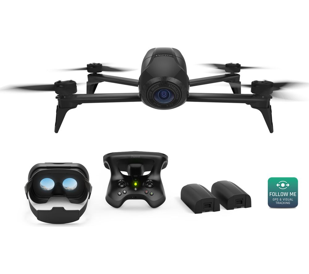 PARROT Bebop 2 FPV Power Edition Drone with SkyController 2 - Black, Black