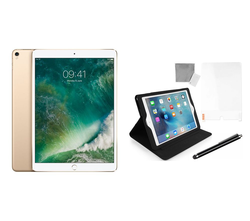 APPLE 10.5" iPad Pro Cellular (2017) & Black iPad Pro Starter Kit Bundle - 64 GB, Gold, Black