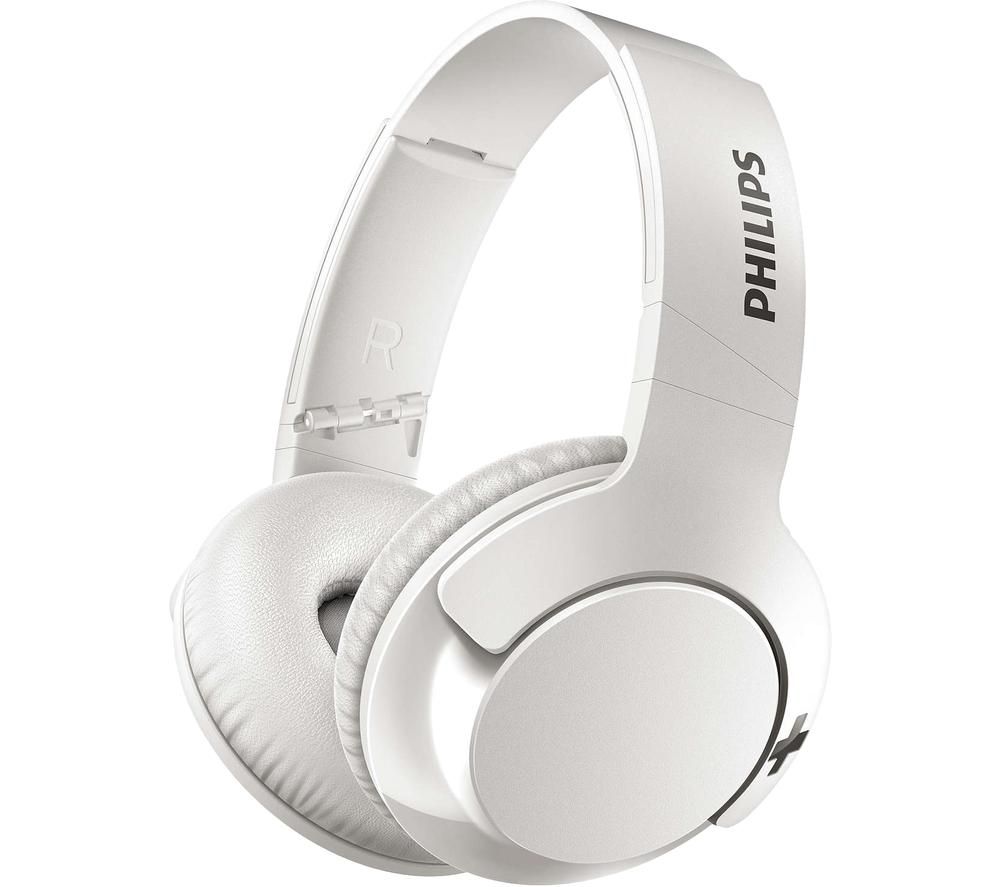 PHILIPS BASS SHB3175WT Wireless Bluetooth Headphones - White, White